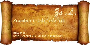 Zsemberi Lóránt névjegykártya